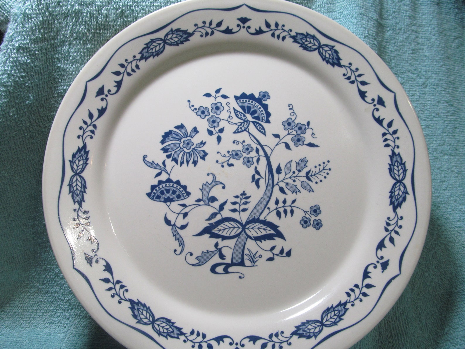 Corning Ware Corelle BLUE FLORAL 9 Luncheon Plate Lunch Etsy