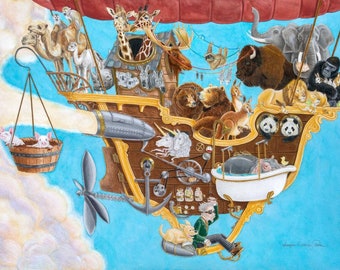 Noah's ark limited edition steampunk art print