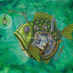 Two Universes limited edition steampunk Jules Verne print