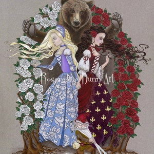 Snow White and Rose Red Fairy Tale Print image 6