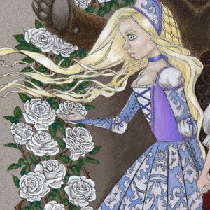 Snow White and Rose Red Fairy Tale Print image 2