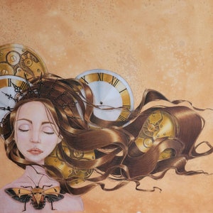 Two Universes limited edition steampunk Jules Verne print