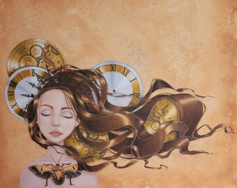 Time Peace steampunk limited edition art print