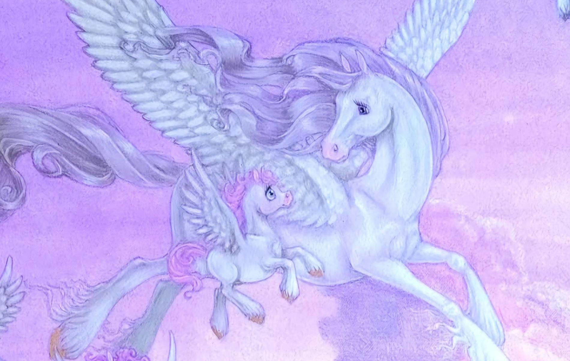 Pastoral Pegasas Unicorn Alicorn Fantasy Limited Edition Art Print - Etsy