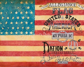 Typography American Flag Limited Edition print