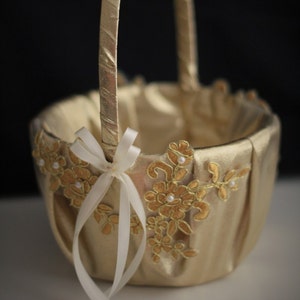 Gouden bloemenmeisje mand, gouden bruiloft mand, bloemenmeisje cadeau, bloemenmeisje voorstel, gouden bloemenmand, bloemenmeisje manden, bruiloft decor