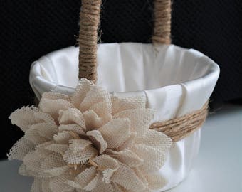 Flower Girl Basket Rustic Flower Basket, Rustic Wedding Basket, Flower Girl Gift, Rustic Flower Girl Basket, Flower Girl Baskets