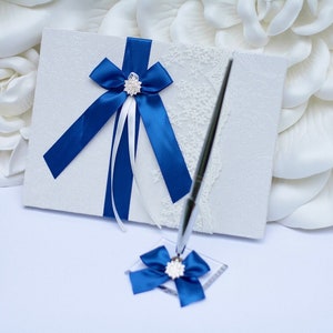 Wedding Guest Book with Pen in Royal Blue color, Sign in Book, Wedding Wishes Book, Wedding Memory Book, Custom Guest Book Simple Guest Book