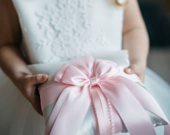 Różowa poduszka dla nosiciela obrączek Różowa poduszka na obrączkę ślubną Różowa poduszka dla chłopca na obrączkę Poduszka na obrączkę Różowa poduszka na obrączkę Ringkissen Unikalna poduszka na obrączkę ślubną