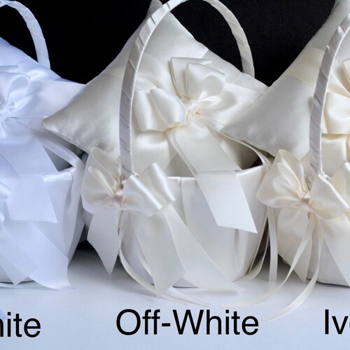 Ring Bearer Pillow and Flower Girl Basket Set Lace Ring Pillow Etsy