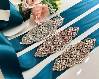 Petrol / Braut Schärpe, Teal Hochzeit Gürtel, Brautjungfer Gürtel, Crystal Gürtel, Braut Schärpengürtel, Teal Blumenmädchen Gürtel Hochzeit, Braut-Accessoires