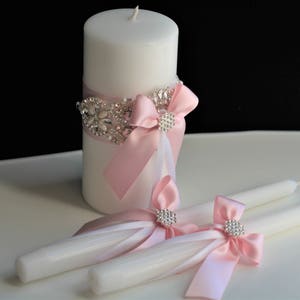 Roze kaarsen, Wedding kaarsen, eenheid kaarsen, bruiloft eenheid kaars set Pillar candle Stick kaarsen, huwelijk kaarsen, ceremonie kaars