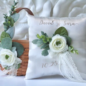 Willow Flower Girl Basket and Ring Bearer Pillow set, Willow Basket, Willow Flower Basket, Rustic Flower Girl Baskets, Wood Wedding Baskets