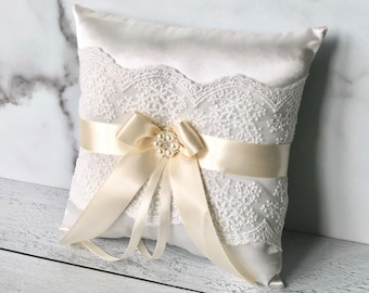Wedding Ring Pillow, Ring Bearer Pillow Ivory Wedding Pillow, Lace Ring  Pillows, Beige Ring Pillow, Ringkissen Ring Cushion Ring Bearer Gift