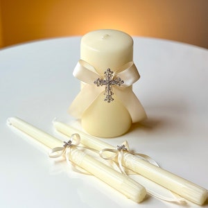 Unity Candle Set for Wedding Ivory Wedding Candles Unity Candle Wedding Set Ivory Unity Candles Unity Candles with Cross Church Candles