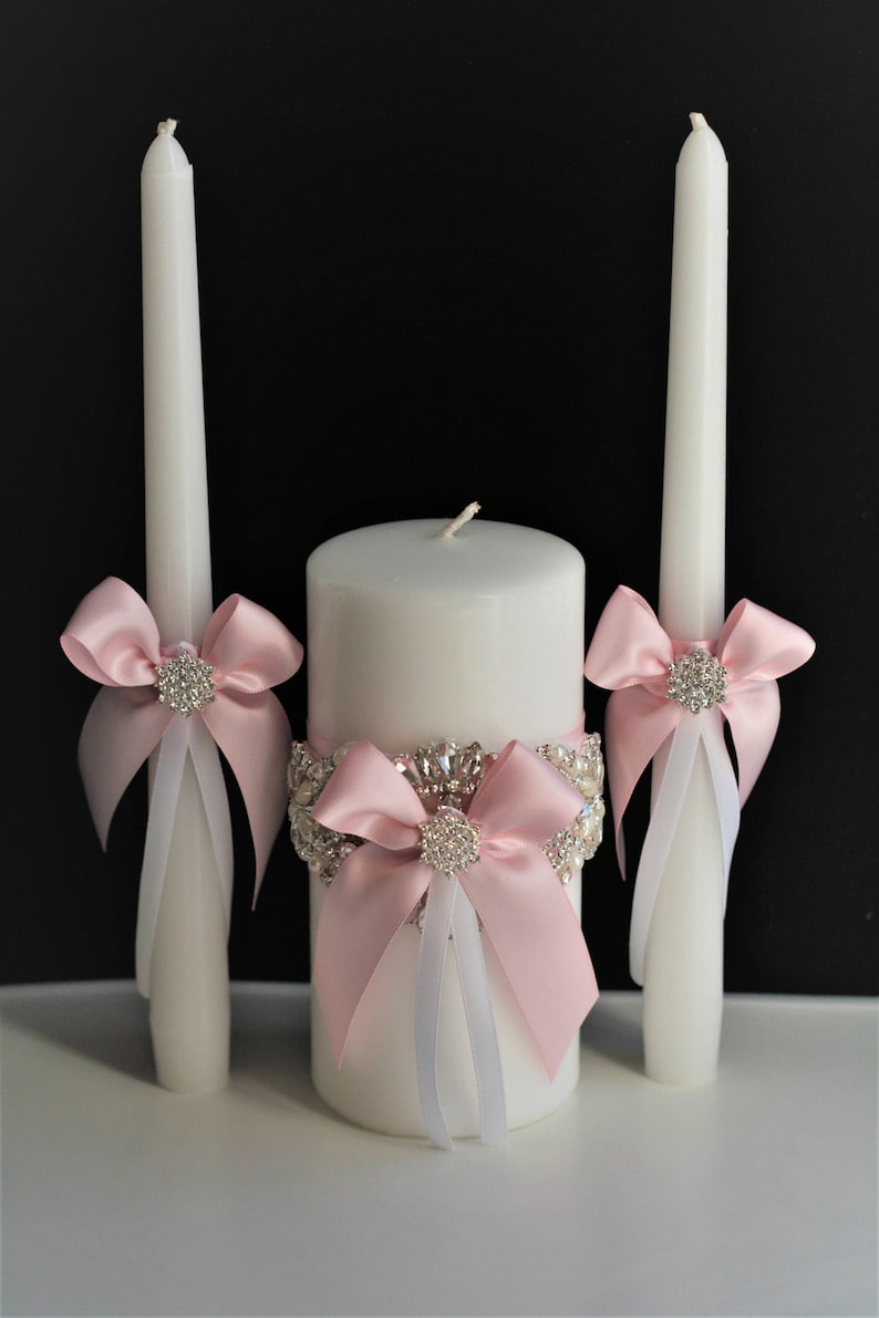 Pink Candles Wedding Candles Unity Candles Wedding Unity Etsy