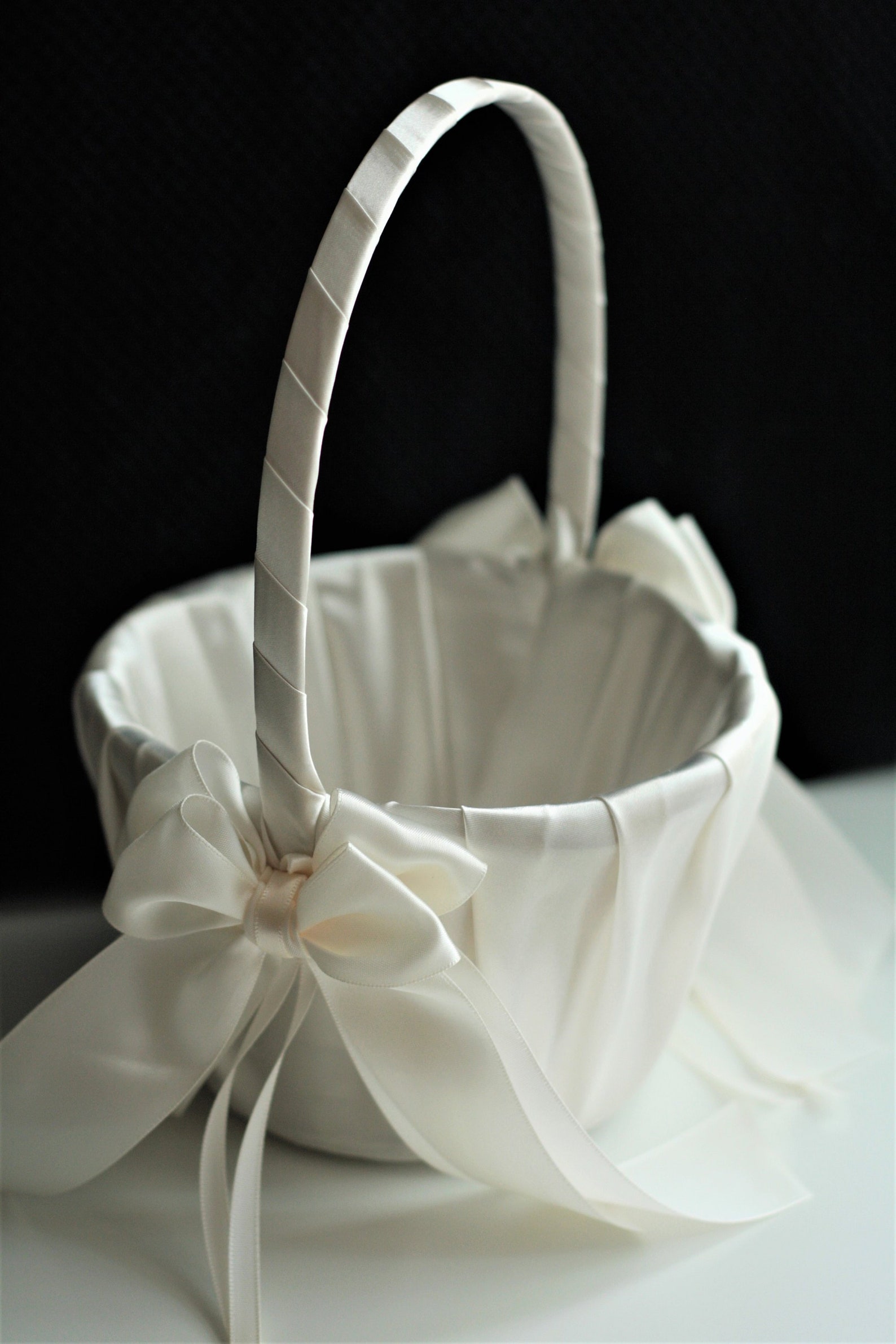 Cream Flower Girl Basket White Flower Girl Baskets Ivory Etsy
