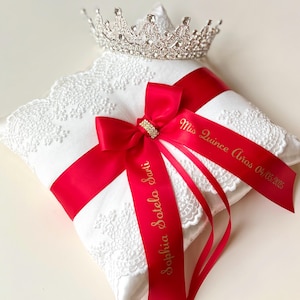 Red Quince Tiara Pillows Red Quinceanera Pillow Set Ceremony Pillow Personalized Tiara Pillow Red Mis Quince Pillow Set Sweet 16 Pillows