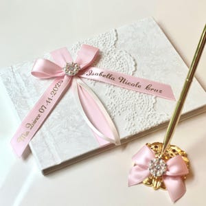 Pink Cake Serving Set Gold Cake Server Set Black Sweet 16 Cake Cutting Set Personalized Party Cake Knife and Server Quinceanera Sweet 15 Guest Book with Pen
