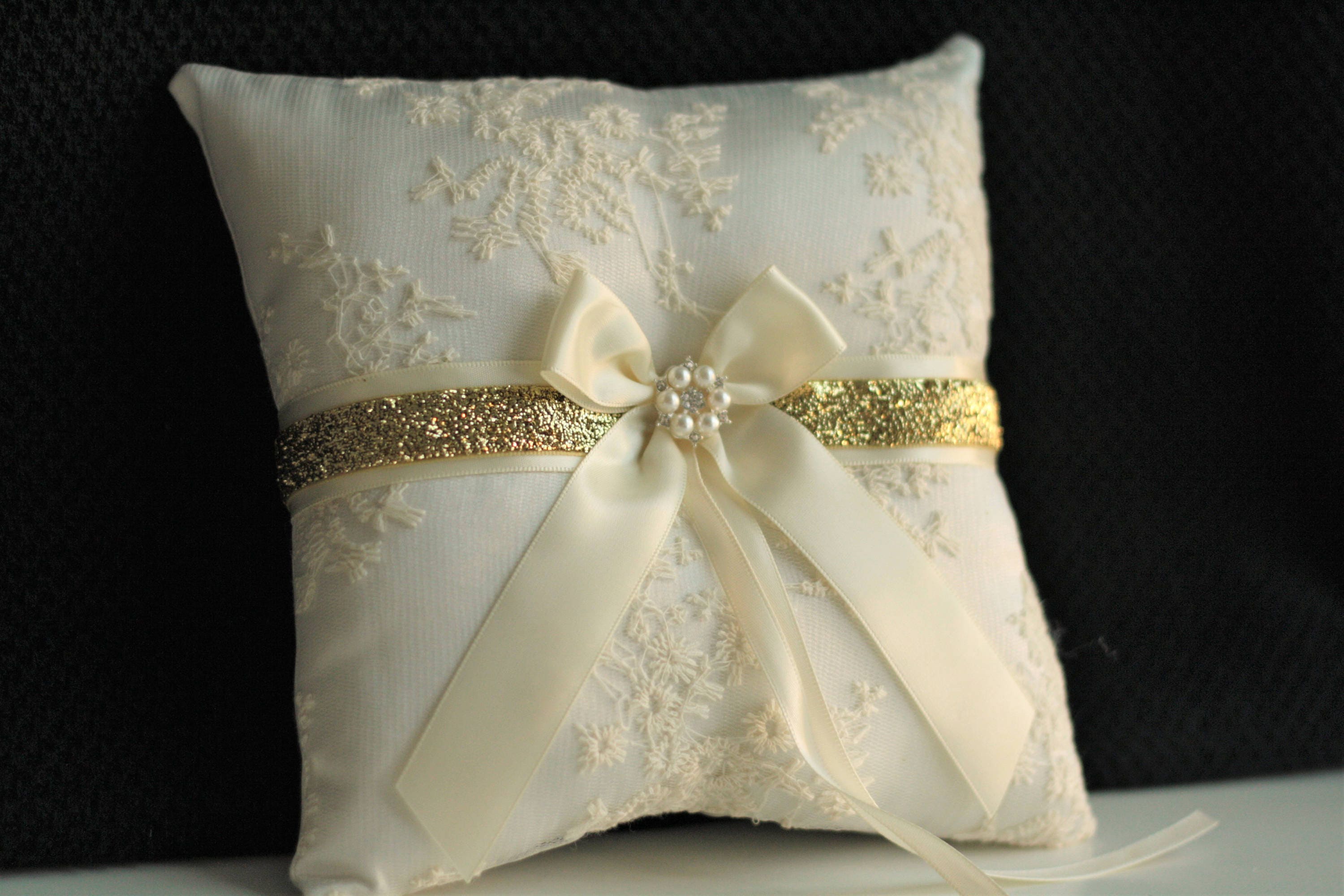 Gold clearance ring pillow