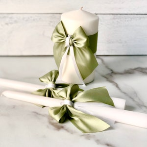 Pastel Green Flower Girl Basket, Green Wedding Basket, Sage Green Basket Pillow Set, Green Flower Basket Unity Candle Set