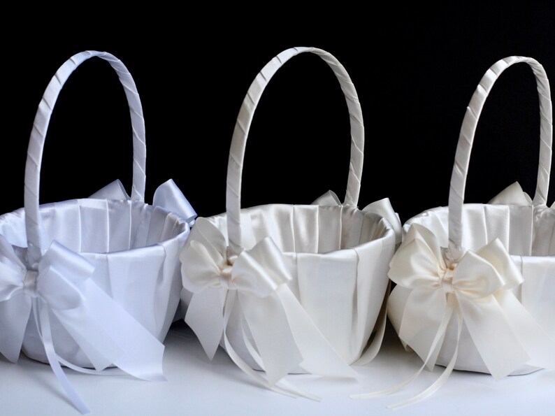 Ring Bearer Pillow and Flower Girl Basket Set in off White Etsy