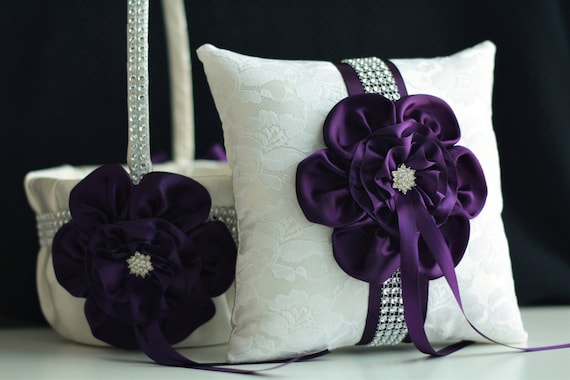 Plum Wedding Pillow Plum Ring Bearer Pillow Plum Wedding Etsy