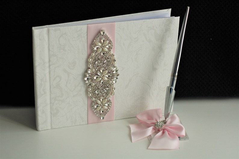 Wedding Sign Wedding Journal Pen Stand Custom Guest book Blush Pink Guestbook Guest Book with Pen Wedding Guestbook Wedding Guest Book
