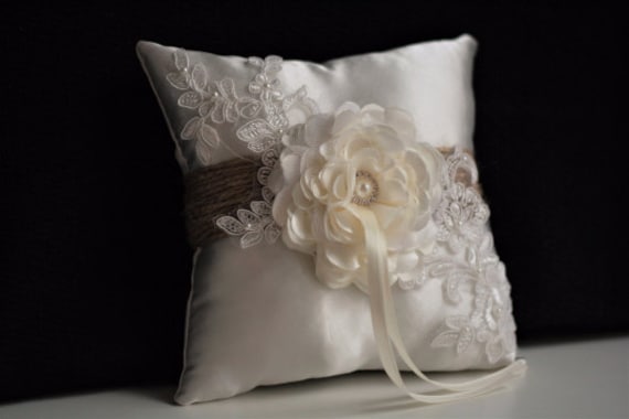 Rustic Ring Bearer Pillow Rustic Wedding Pillow Burlap Etsy
