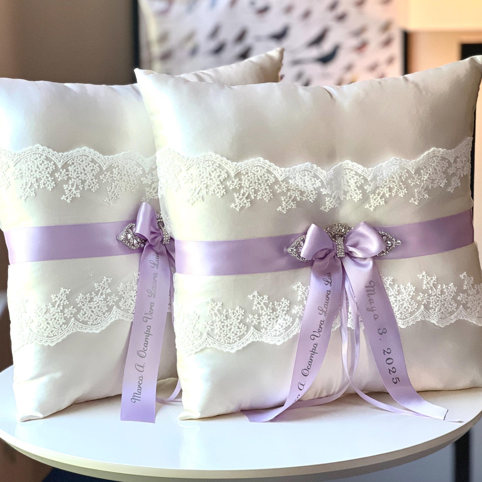Lavender Kneeling Pillows Lilac Two Church Pillows Personalized Custom