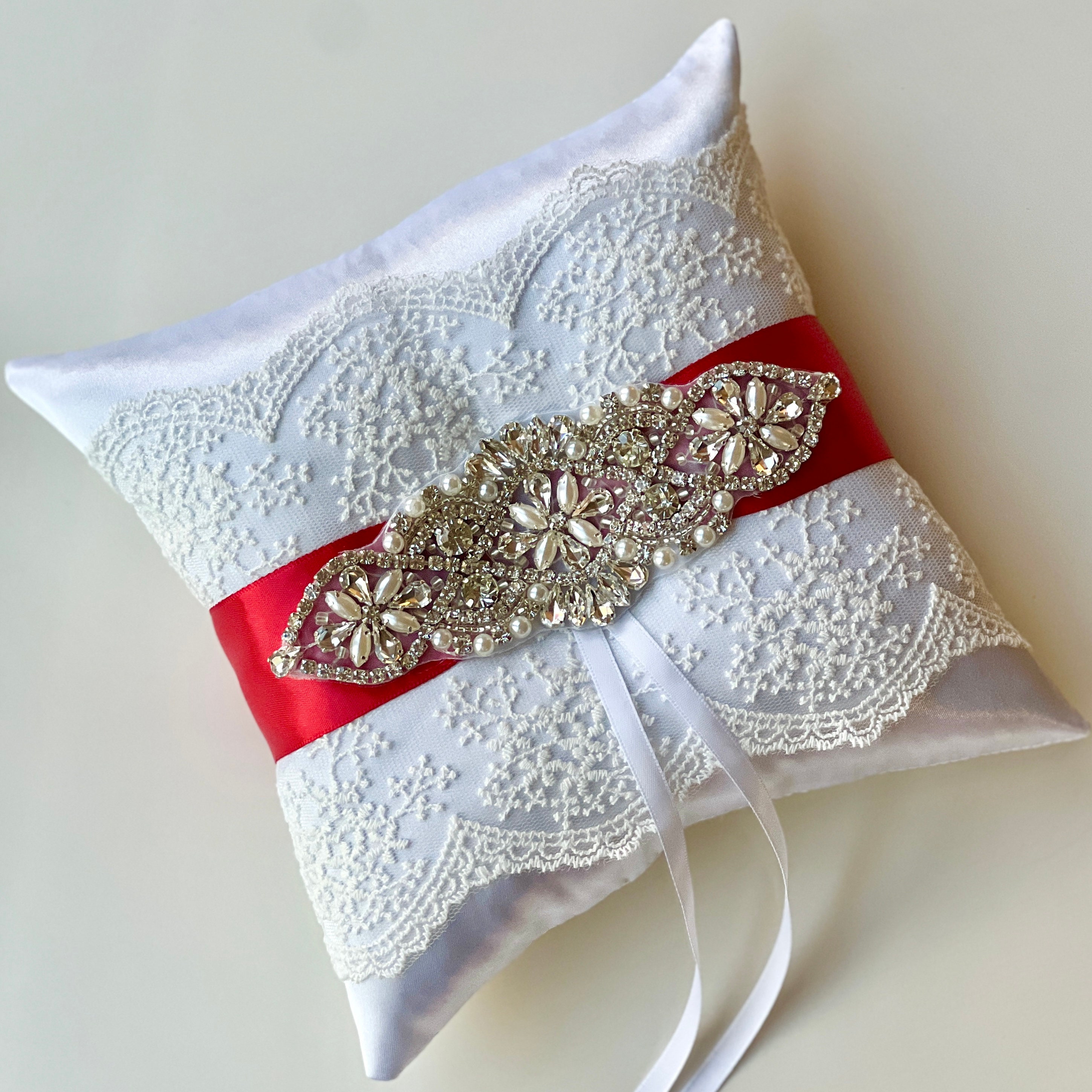 Red ring bearer pillow best sale