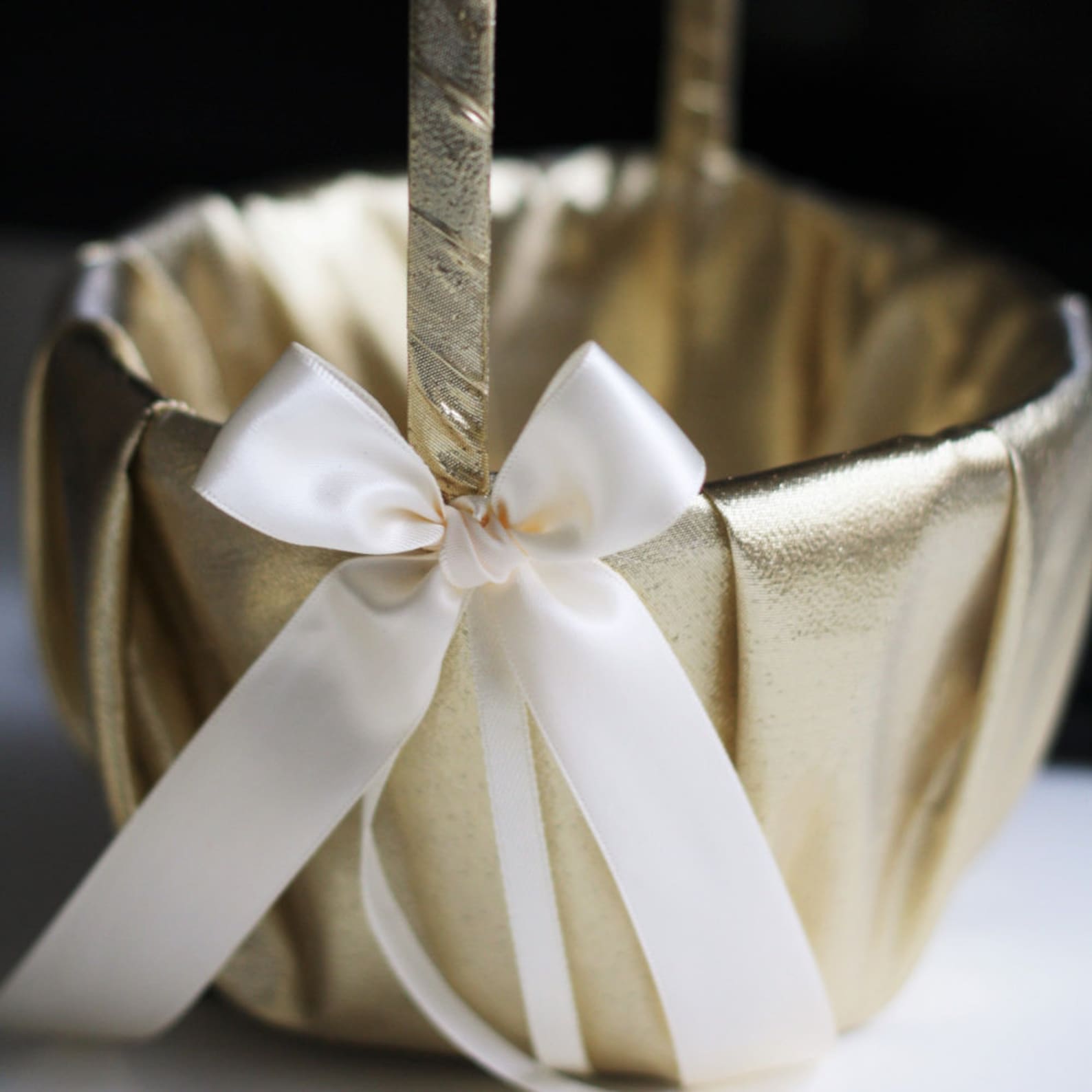 Gold Flower Girl Basket Flower Girl Baskets / Gold Wedding Etsy