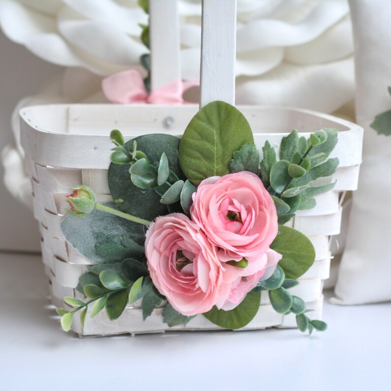 Flower Girl Basket Pink Willow Basket Flower Girl Basket and Etsy