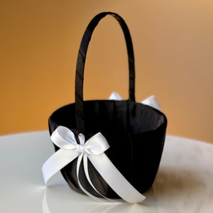 Flower Girl Basket Black White Wedding Basket Black Flower Girl Baskets Gift Proposal Black Wedding Baskets Black Flower Basket Modern