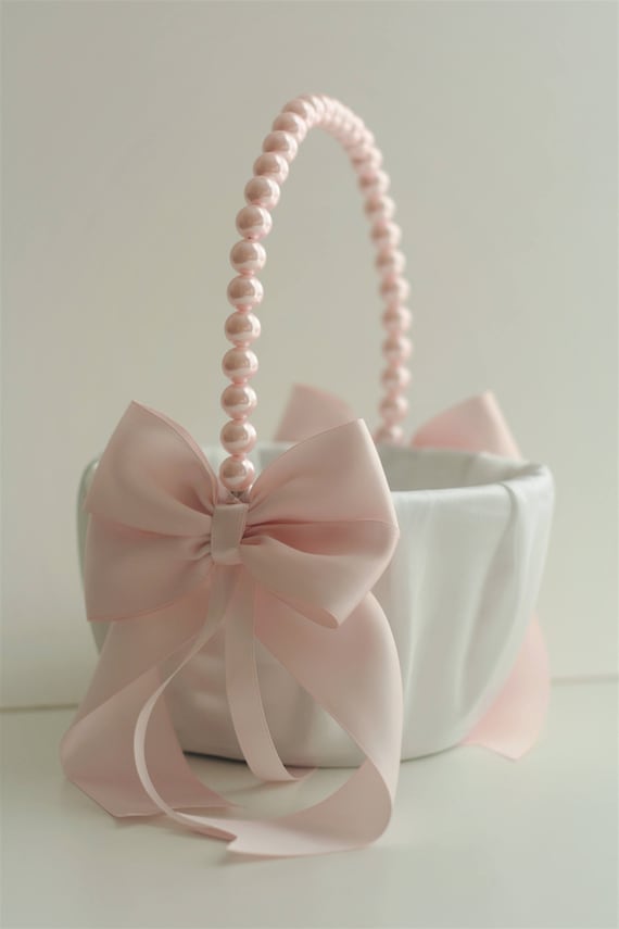 pink flower girl basket
