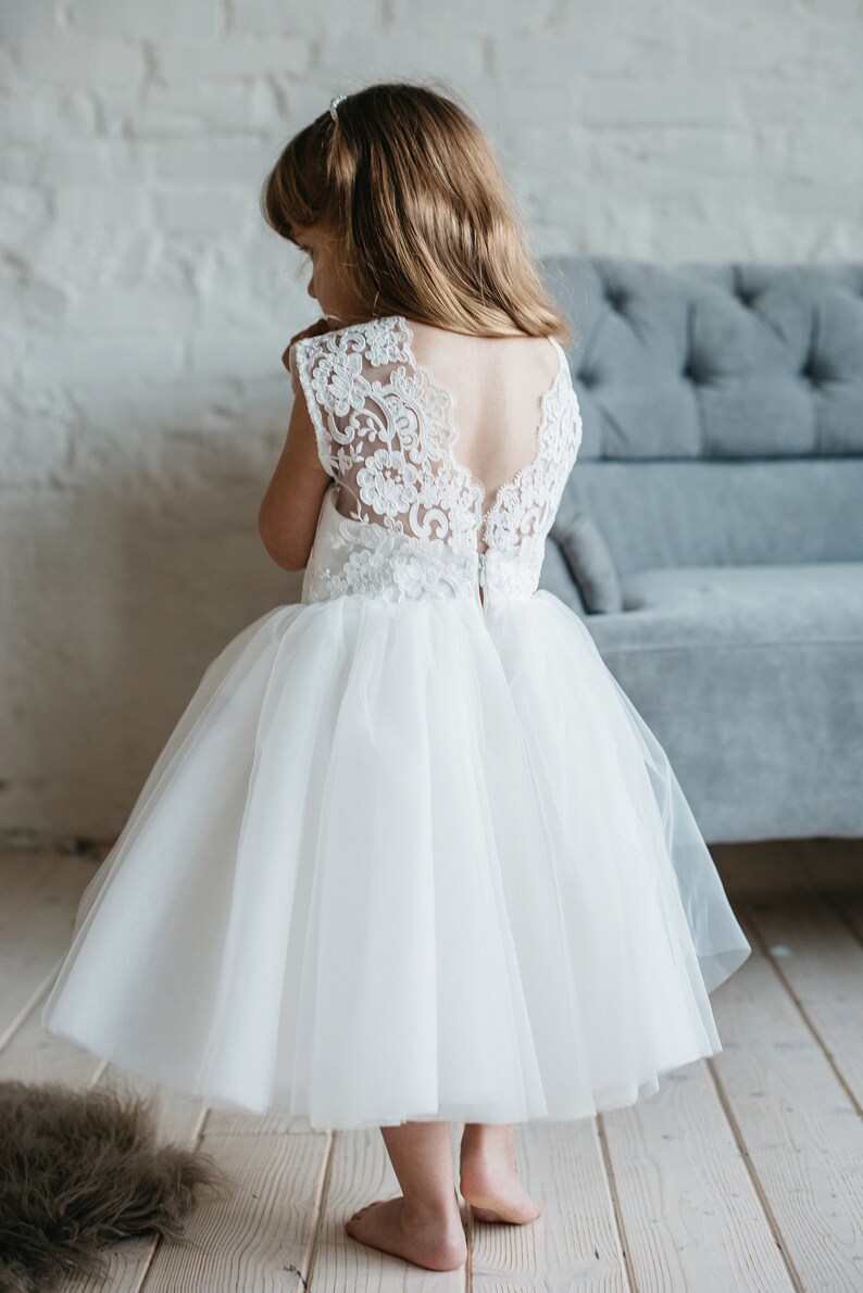 Flower Girl Dress Tulle Girl Dress Wedding Dresses Ivory Etsy