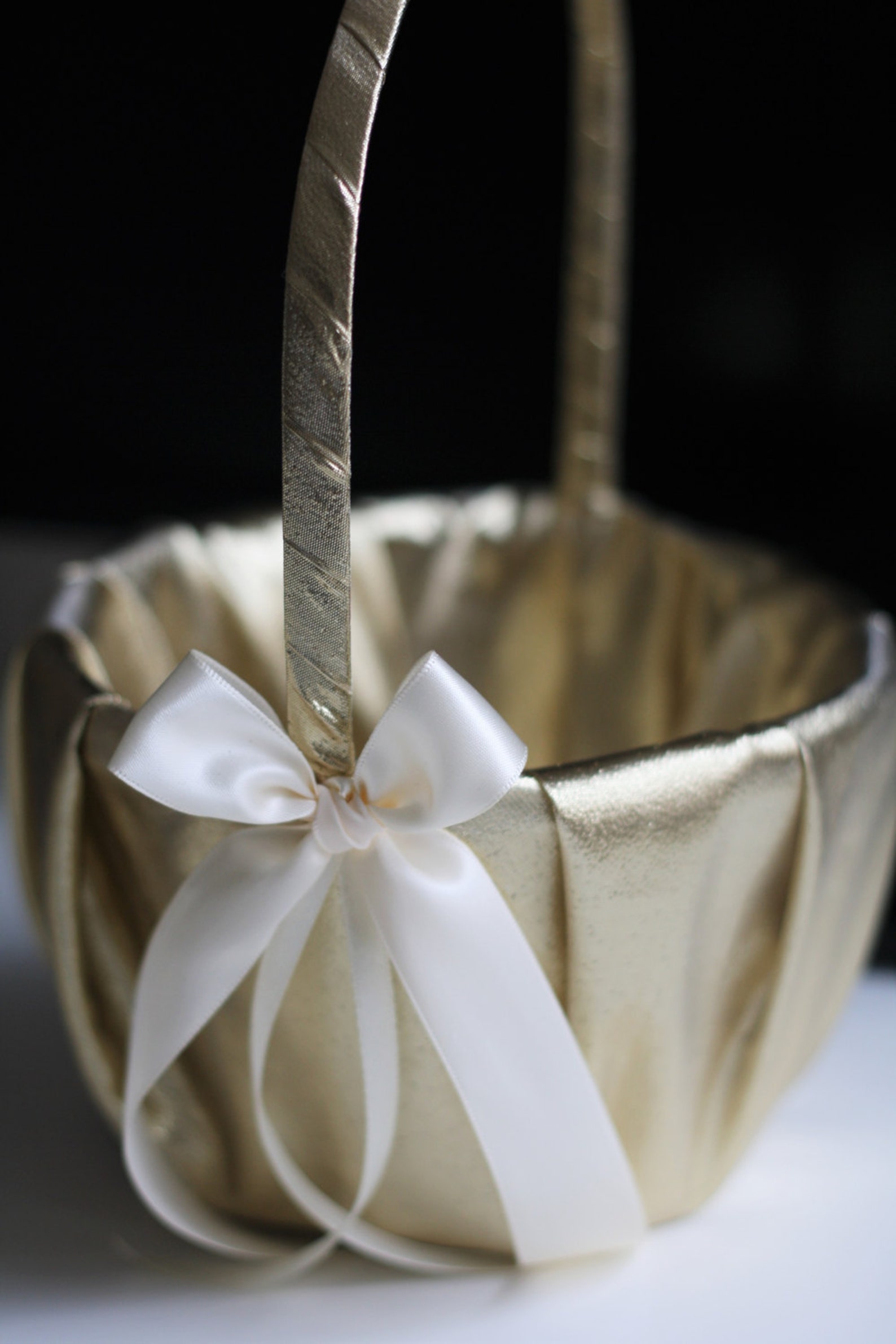 Gold Flower Girl Basket Flower Girl Baskets / Gold Wedding Etsy