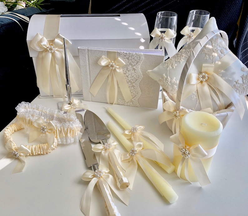 Ivory Cake Serving set, Ivory Cake Server Set, Beige Wedding Cake Cutting Set, Wedding cake knife and Server, Ivory Wedding knife set image 9