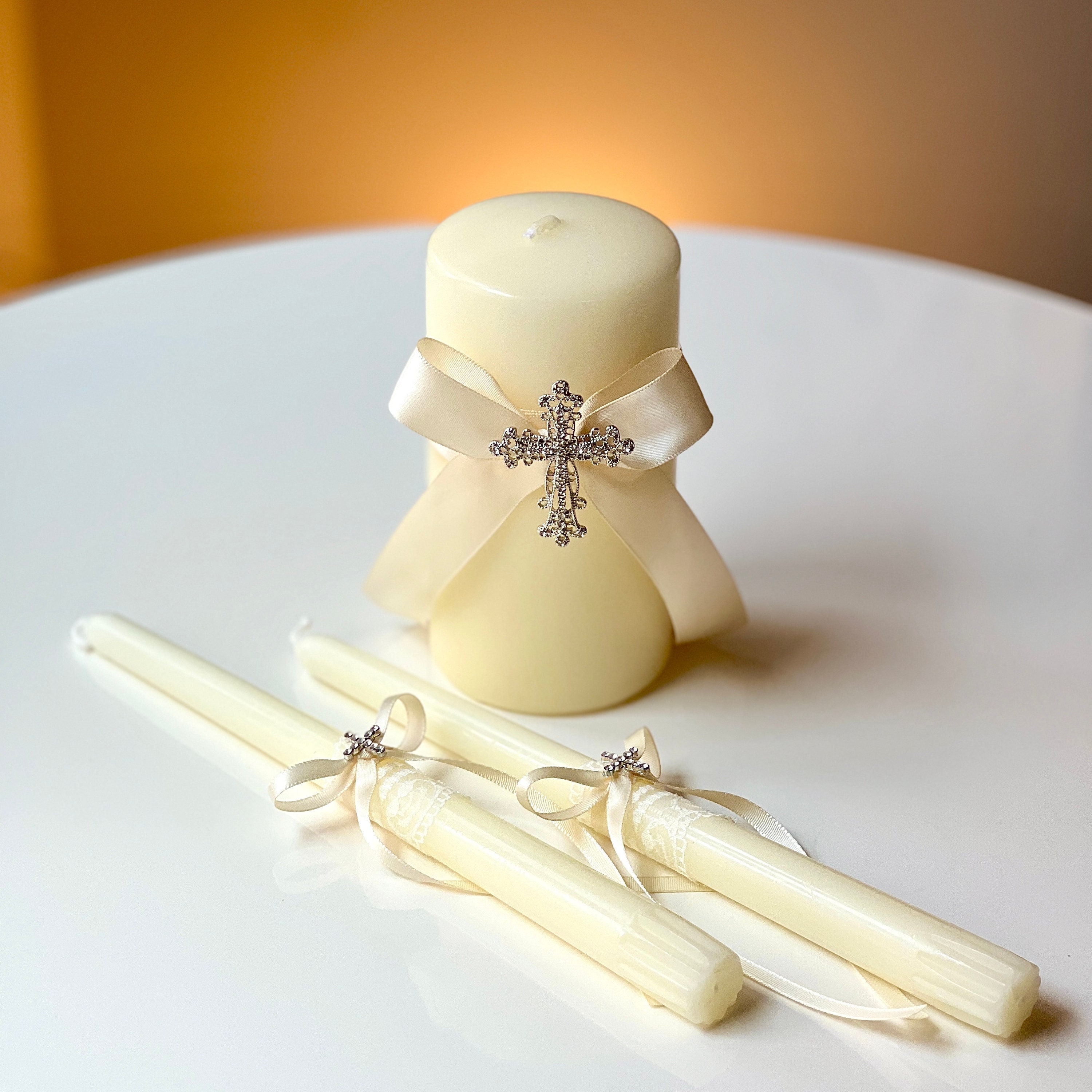 Unity Candle Set for Wedding Ivory Wedding Candles Unity Candle