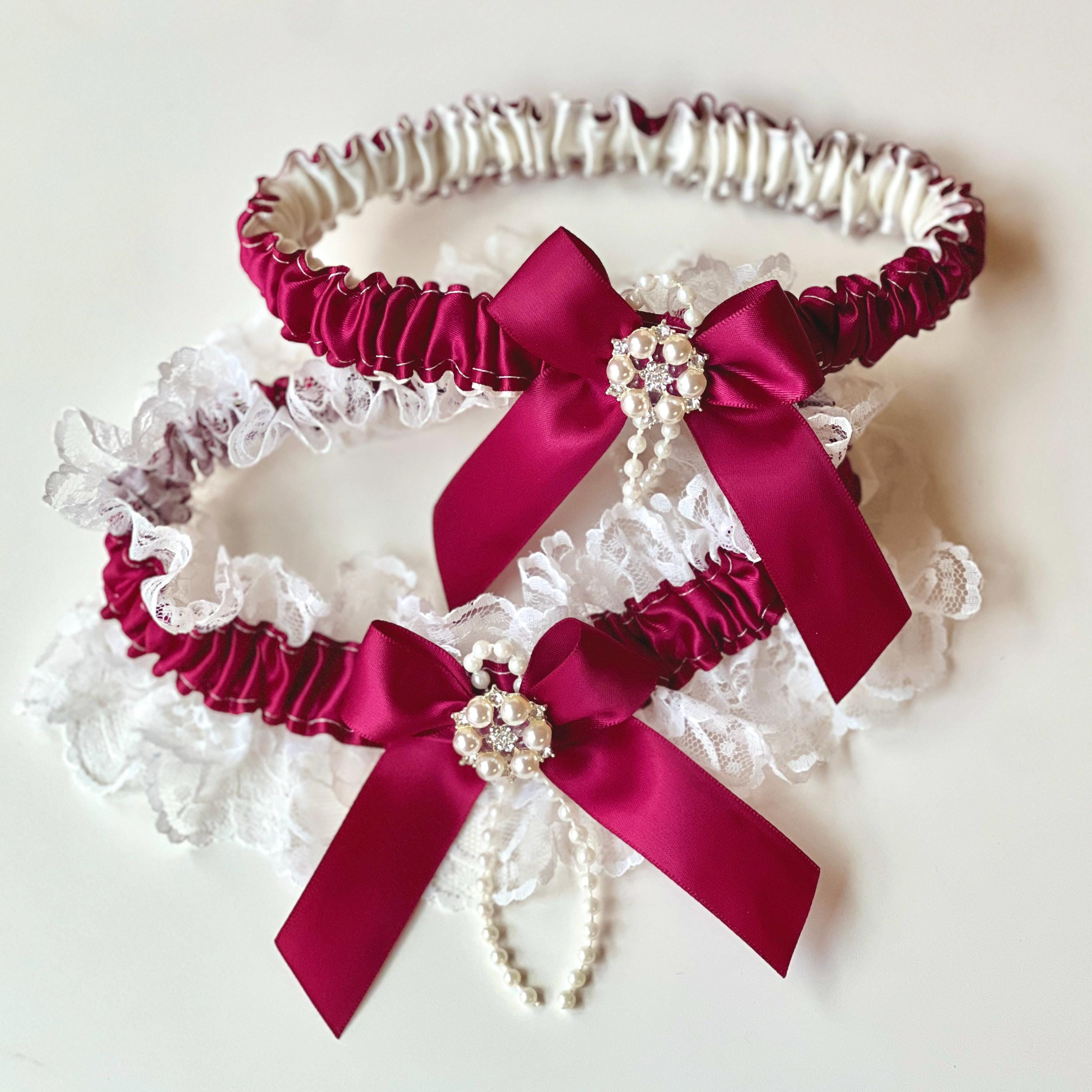 Wine Bridal Garter Set, Wedding Garter Set, Burgundy Garters, Red Garter Belt, Wine Bridal Garters, Lace Wedding Garters, Keepsake Garter Wine Bridal Garter Set, Wedding Garter Set, Burgundy Garters, Red Garter Belt, Wine Bridal Garters, Lace Wedding Garters, Keepsake Garter