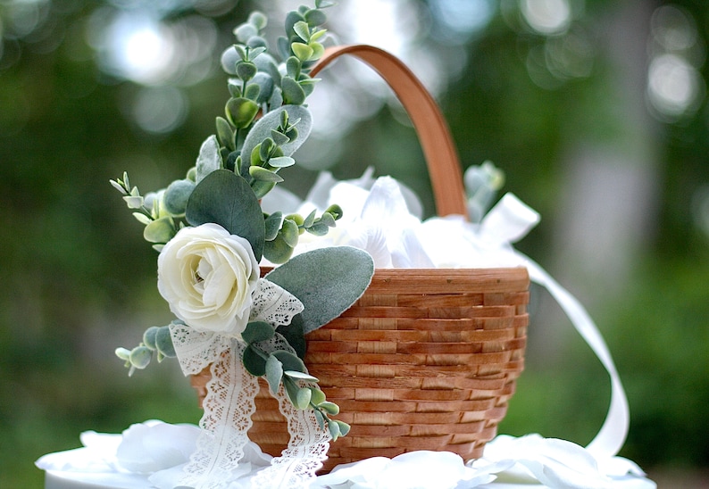 Flower Girl Basket Willow Flower Basket Rustic Flower Girl Etsy