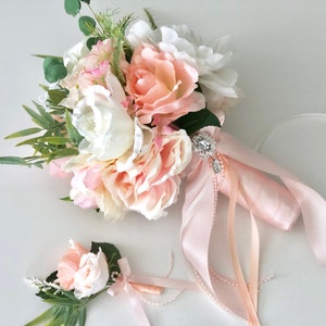 Pink Bride Bouquet, Pink Wedding Bouquet, Bridesmaid Bouquets, Blush Pink Bouquet, Bridal Bouquets, Blush Bouquet, Artificial flower bouquet