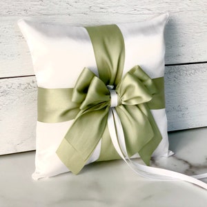 Pastel Green Flower Girl Basket, Green Wedding Basket, Sage Green Basket Pillow Set, Green Flower Basket image 3