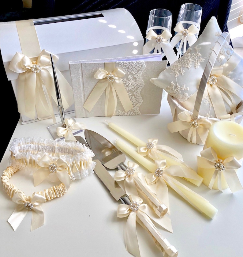 Ivory Cake Serving set, Ivory Cake Server Set, Beige Wedding Cake Cutting Set, Wedding cake knife and Server, Ivory Wedding knife set Whole Set as 2nd Pic