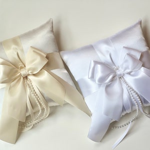 Ivory or white wedding ring bearer pillows