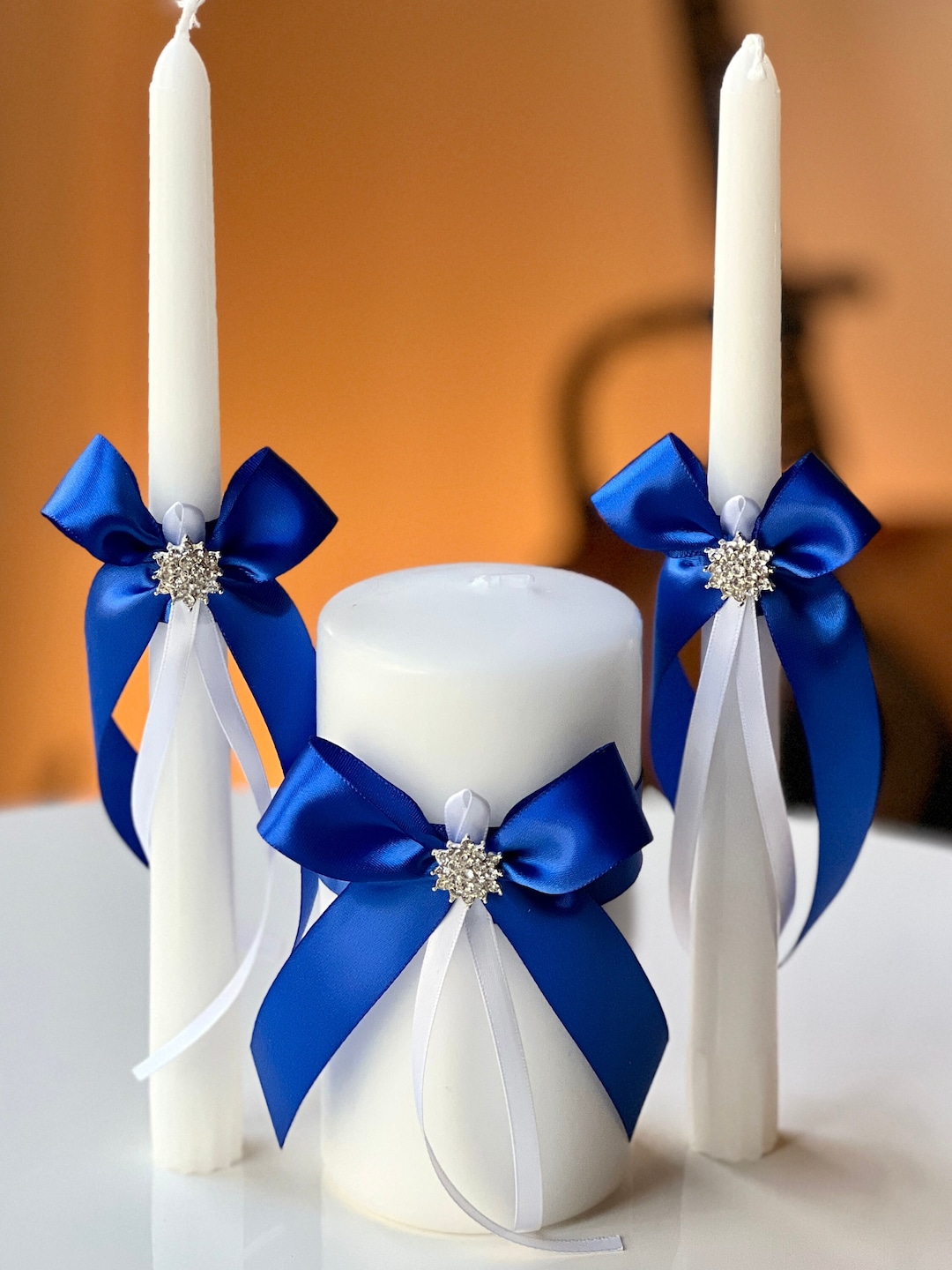 Unity Candle Set in Royal Blue Wedding Candles. Wedding Unity Candle Set in Royal Blue Wedding Candles. Wedding
