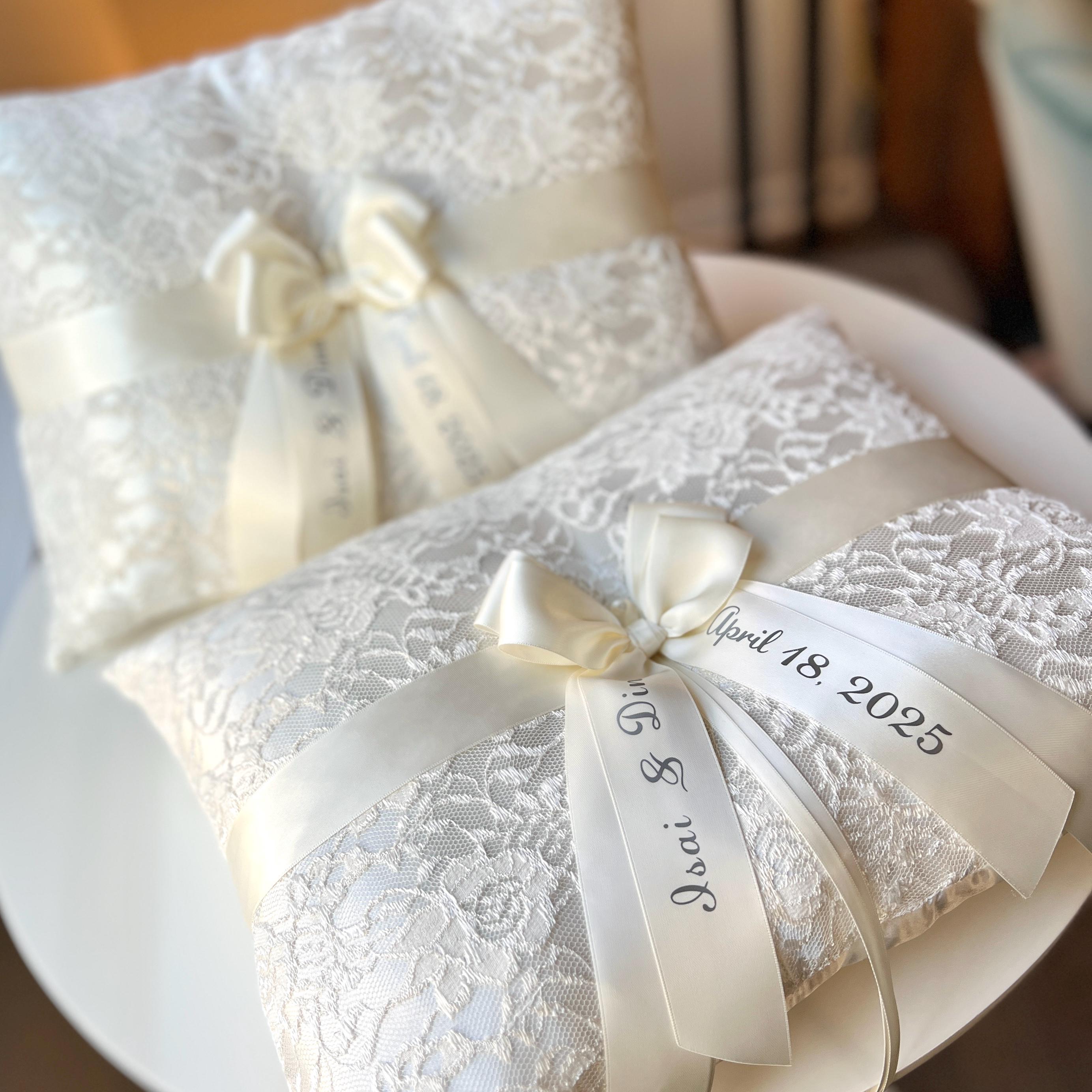 Kneeling Pillows White Two Church Pillows Personalized Custom Kneeling