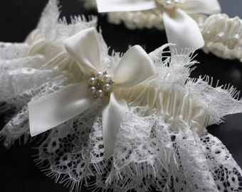 Ivory Garter for Bride Bridal Garter Set Lace Wedding Garter Wedding Lingerie Wedding Garters for Brides Ivory Lace Garter Belt Prom Garter