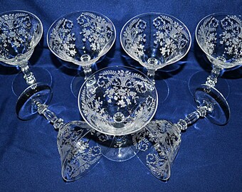 cambridge glass portia clear etched crystal sherbets cambridge glass etched stemware - Cambridge Glass cambridge glass portia clear etched crystal sherbets cambridge glass etched stemware - Cambridge Glass