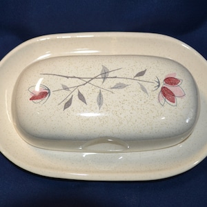 Franciscan Duet Rose Covered Butter Dish, Franciscan Duet Butter Dish and Lid